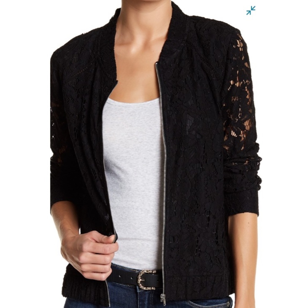 14th & Union Black Lace Bomber Jacket!